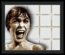 Psycho By Alfred Hitchcock, With Janet Leigh Shower Scene H Color - Framed Print