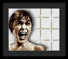 Psycho By Alfred Hitchcock, With Janet Leigh Shower Scene H Color - Framed Print