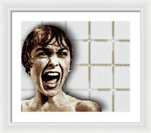 Psycho By Alfred Hitchcock, With Janet Leigh Shower Scene H Color - Framed Print