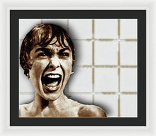 Psycho By Alfred Hitchcock, With Janet Leigh Shower Scene H Color - Framed Print