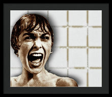 Psycho By Alfred Hitchcock, With Janet Leigh Shower Scene H Color - Framed Print