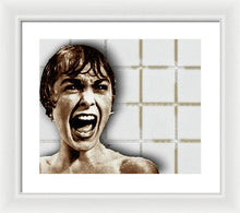Psycho By Alfred Hitchcock, With Janet Leigh Shower Scene H Color - Framed Print