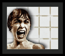 Psycho By Alfred Hitchcock, With Janet Leigh Shower Scene H Color - Framed Print