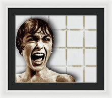 Psycho By Alfred Hitchcock, With Janet Leigh Shower Scene H Color - Framed Print