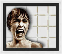 Psycho By Alfred Hitchcock, With Janet Leigh Shower Scene H Color - Framed Print