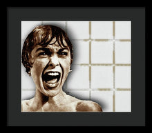 Psycho By Alfred Hitchcock, With Janet Leigh Shower Scene H Color - Framed Print
