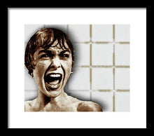 Psycho By Alfred Hitchcock, With Janet Leigh Shower Scene H Color - Framed Print