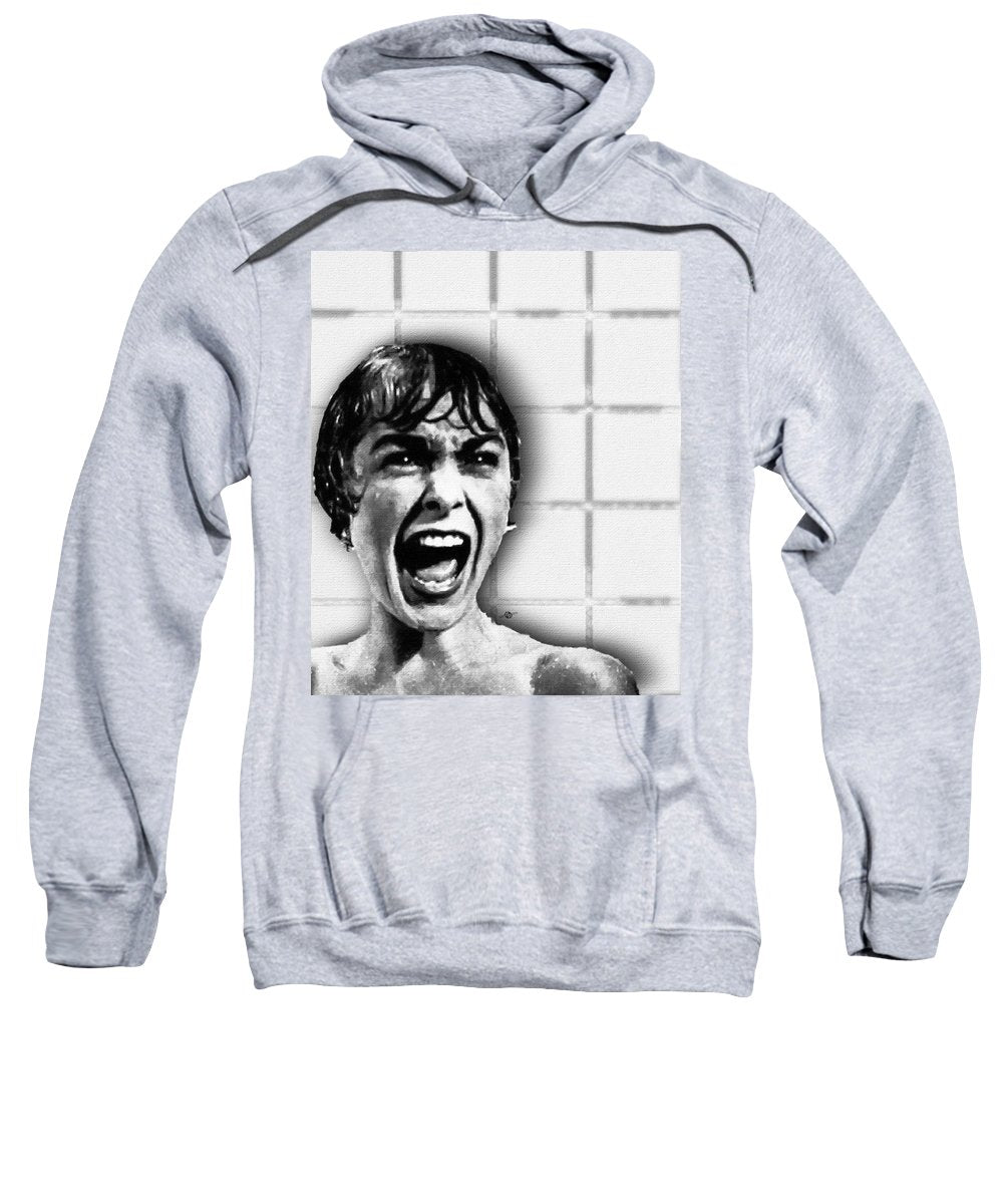 Psycho By Alfred Hitchcock, With Janet Leigh Shower Scene V Black And White - Sweatshirt
