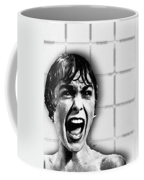 Psycho By Alfred Hitchcock, With Janet Leigh Shower Scene V Black And White - Mug