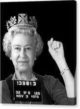 Queen Elizabeth Protest Jane Fonda Mug Shot - Canvas Print