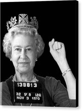 Queen Elizabeth Protest Jane Fonda Mug Shot - Canvas Print