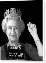 Queen Elizabeth Protest Jane Fonda Mug Shot - Canvas Print