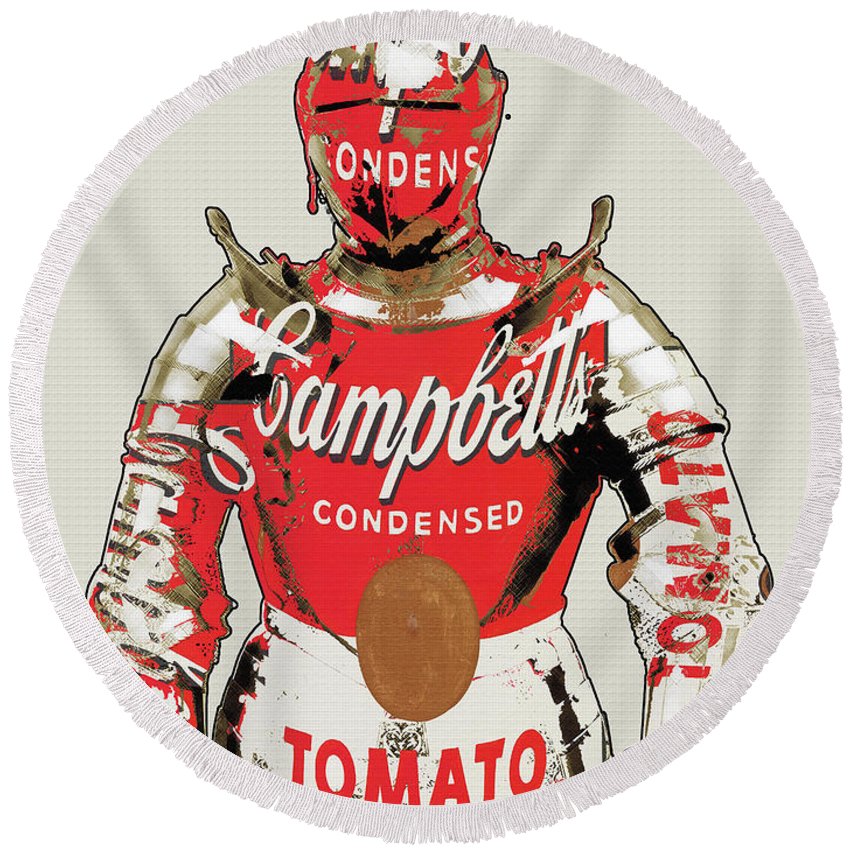 Red Knight - Round Beach Towel