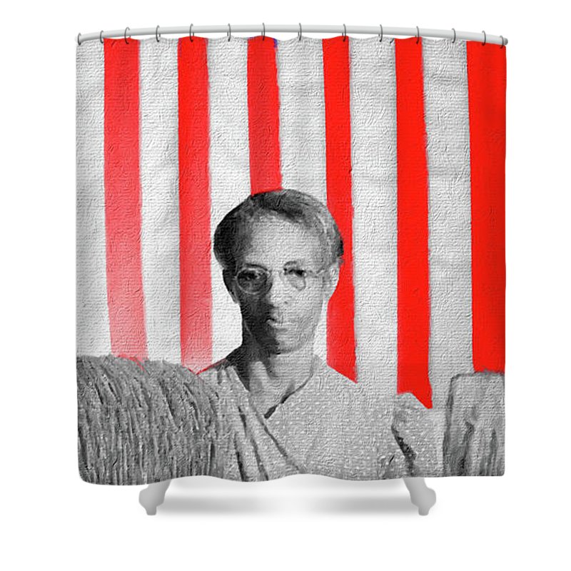 Red White Black And Blue Super Tall - Shower Curtain