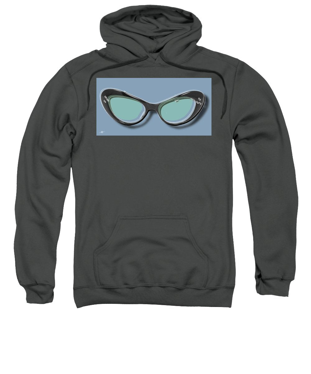 Retro Glasses Funky Pop Blue Teal - Sweatshirt