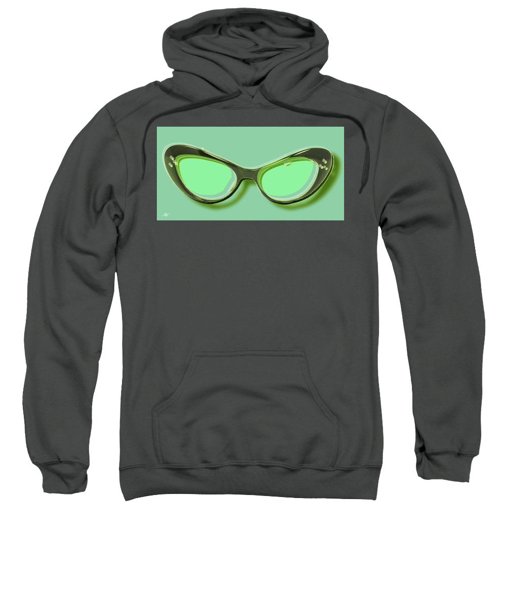 Retro Glasses Funky Pop Mint Green - Sweatshirt