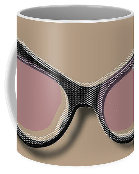 Retro Glasses Funky Pop Pink Rose Brown - Mug