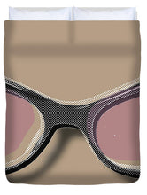 Retro Glasses Funky Pop Pink Rose Brown - Duvet Cover