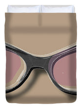 Retro Glasses Funky Pop Pink Rose Brown - Duvet Cover