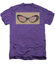 Retro Glasses Funky Pop Pink Rose Brown - Men's Premium T-Shirt