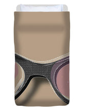 Retro Glasses Funky Pop Pink Rose Brown - Duvet Cover