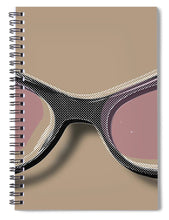 Retro Glasses Funky Pop Pink Rose Brown - Spiral Notebook