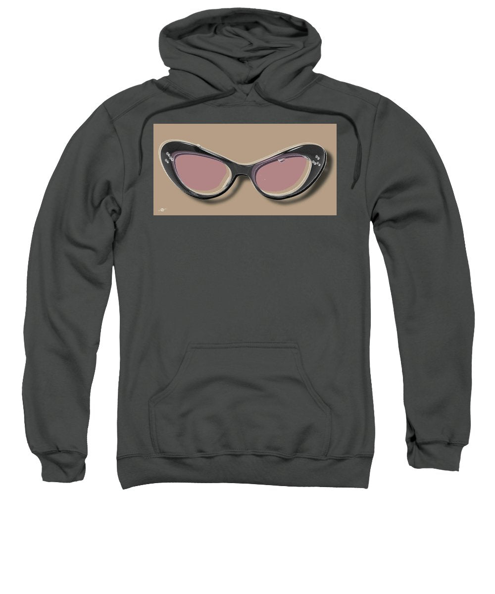 Retro Glasses Funky Pop Pink Rose Brown - Sweatshirt