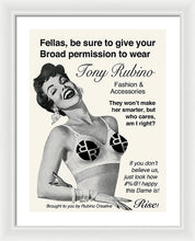 Rise 1950s Ad Parody - Framed Print