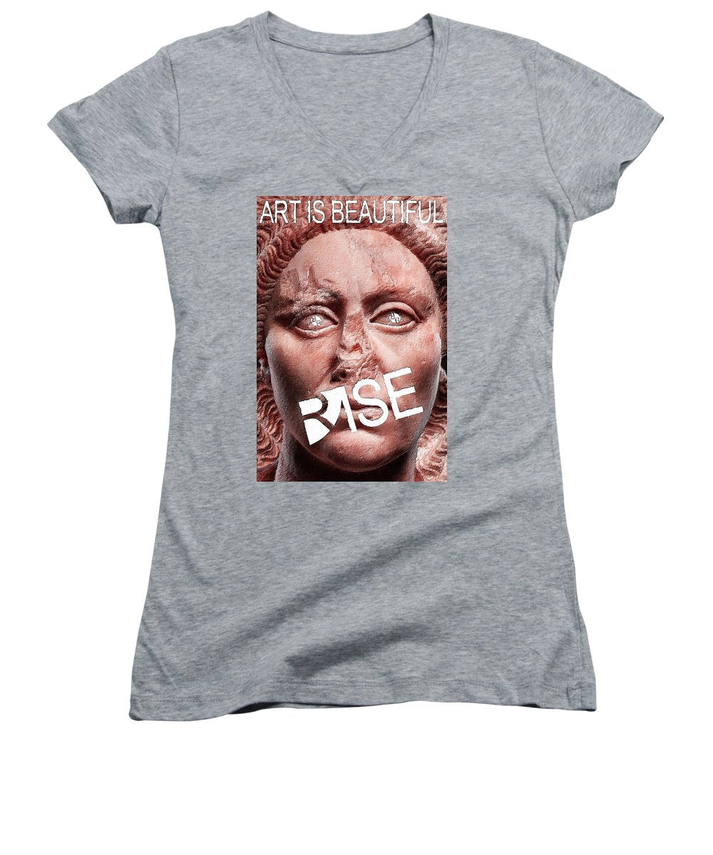 Rise Art Is Beautiful - Women's V-Neck (Athletic Fit)