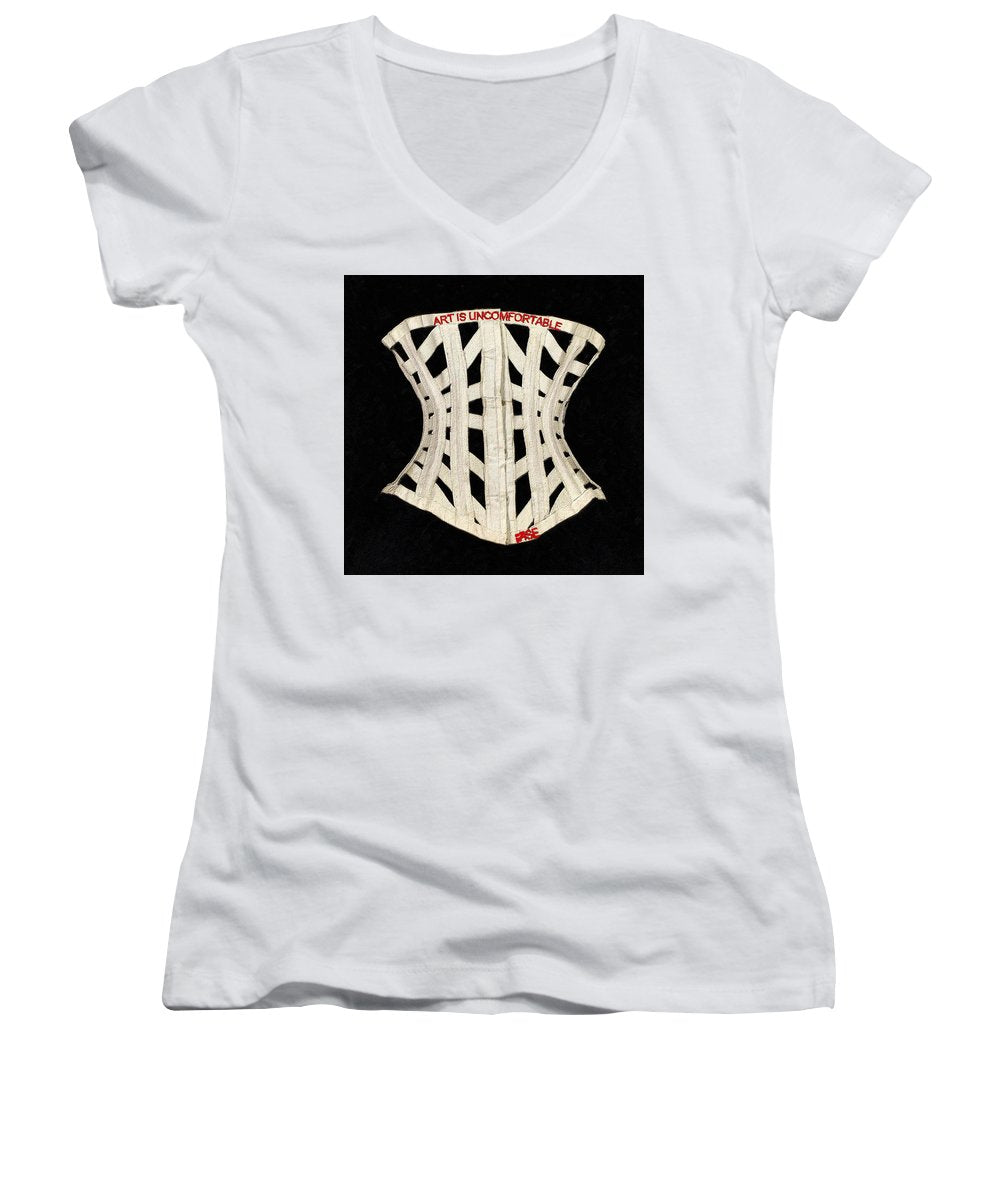 Rise Art Is Uncomfortable                          - Women's V-Neck (Athletic Fit)