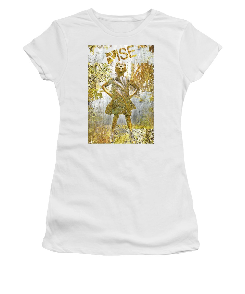Rise Fearless Girl - Women's T-Shirt (Athletic Fit)