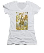 Rise Fearless Girl - Women's V-Neck (Athletic Fit)
