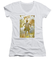 Rise Fearless Girl - Women's V-Neck (Athletic Fit)