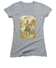 Rise Fearless Girl - Women's V-Neck (Athletic Fit)