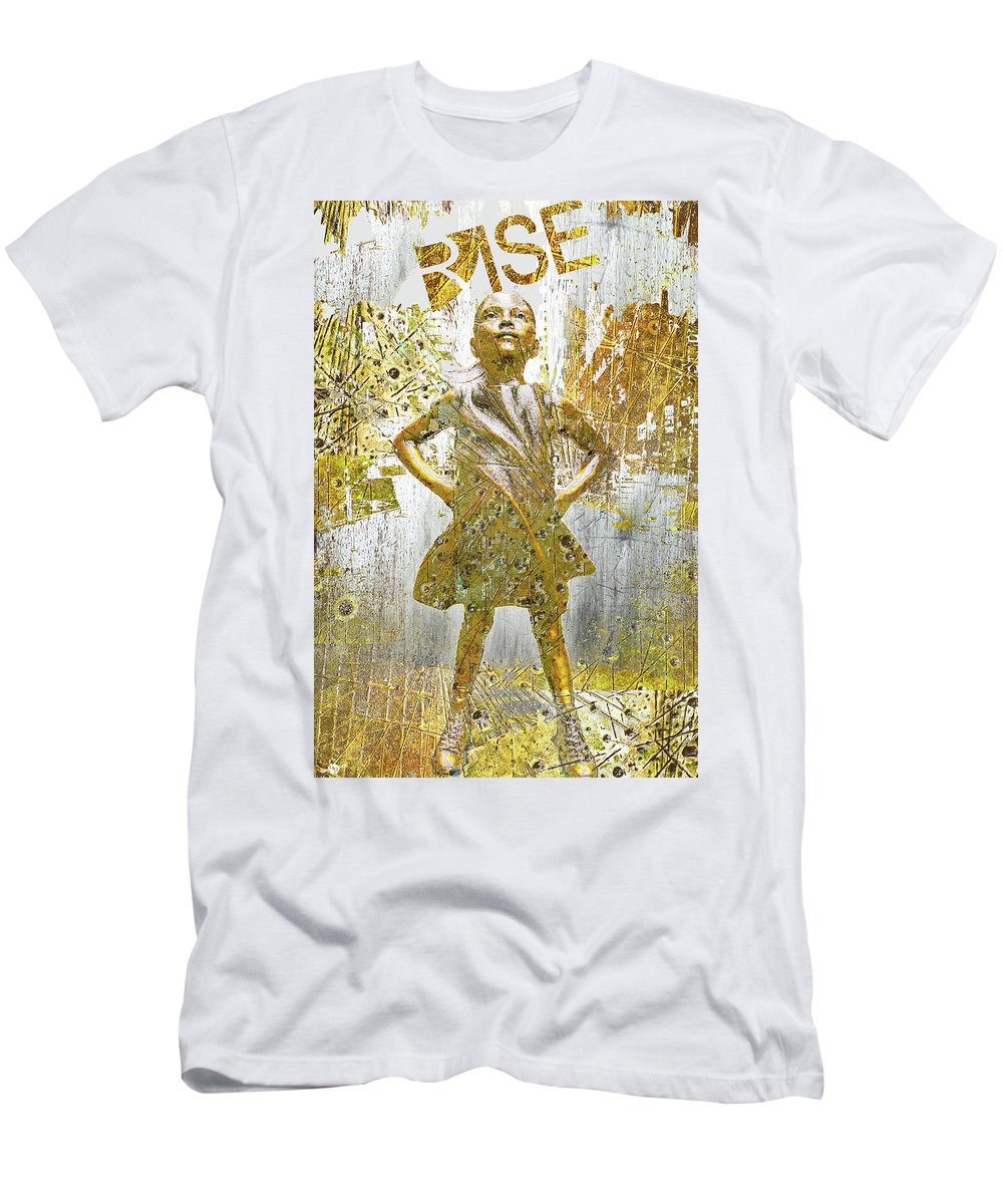 Rise Fearless Girl - Men's T-Shirt (Athletic Fit)