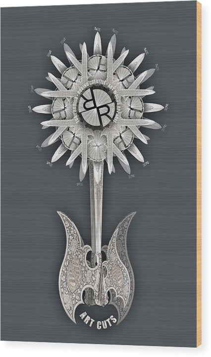 Rise Rubino Deadly Zen Flower - Wood Print