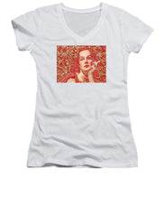 Rise Rubino Red - Women's V-Neck (Athletic Fit) Women's V-Neck (Athletic Fit) Pixels White Small 