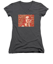 Rise Rubino Red - Women's V-Neck (Athletic Fit) Women's V-Neck (Athletic Fit) Pixels Charcoal Small 