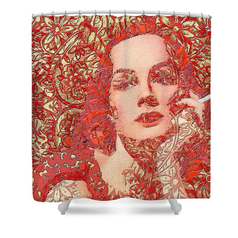 Rise Rubino Red - Shower Curtain Shower Curtain Pixels 71