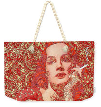 Rise Rubino Red - Weekender Tote Bag Weekender Tote Bag Pixels 24" x 16" Natural 