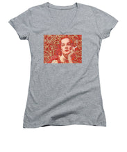 Rise Rubino Red - Women's V-Neck (Athletic Fit) Women's V-Neck (Athletic Fit) Pixels Heather Small 