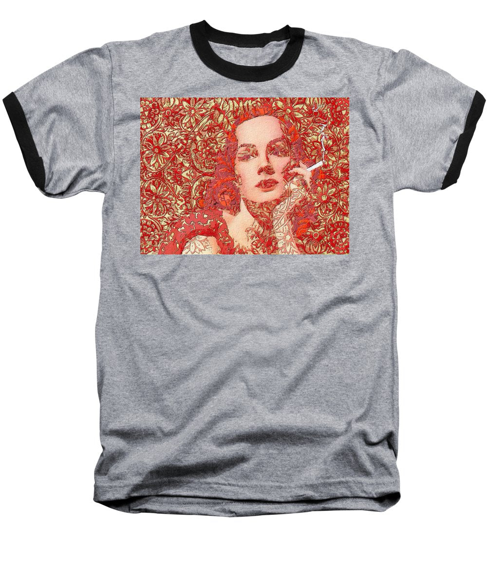 Rise Rubino Red - Baseball T-Shirt Baseball T-Shirt Pixels Heather / Black Small 