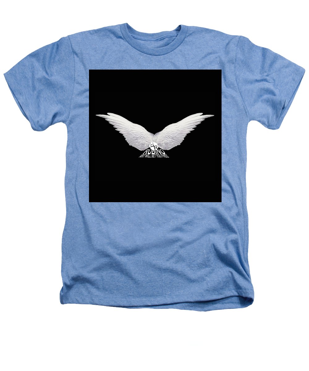 Rise White Wings - Heathers T-Shirt Heathers T-Shirt Pixels Light Blue Small 