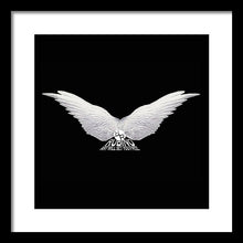Rise White Wings - Framed Print Framed Print Pixels 14.000" x 14.000" Black White