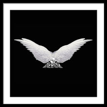 Rise White Wings - Framed Print Framed Print Pixels 24.000" x 24.000" Black White