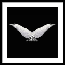 Rise White Wings - Framed Print Framed Print Pixels 20.000" x 20.000" Black White