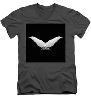 Rise White Wings - Men's V-Neck T-Shirt Men's V-Neck T-Shirt Pixels Charcoal Small 