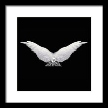 Rise White Wings - Framed Print Framed Print Pixels 12.000" x 12.000" Black White
