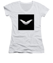 Rise White Wings - Women's V-Neck (Athletic Fit) Women's V-Neck (Athletic Fit) Pixels White Small 