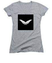 Rise White Wings - Women's V-Neck (Athletic Fit) Women's V-Neck (Athletic Fit) Pixels Heather Small 